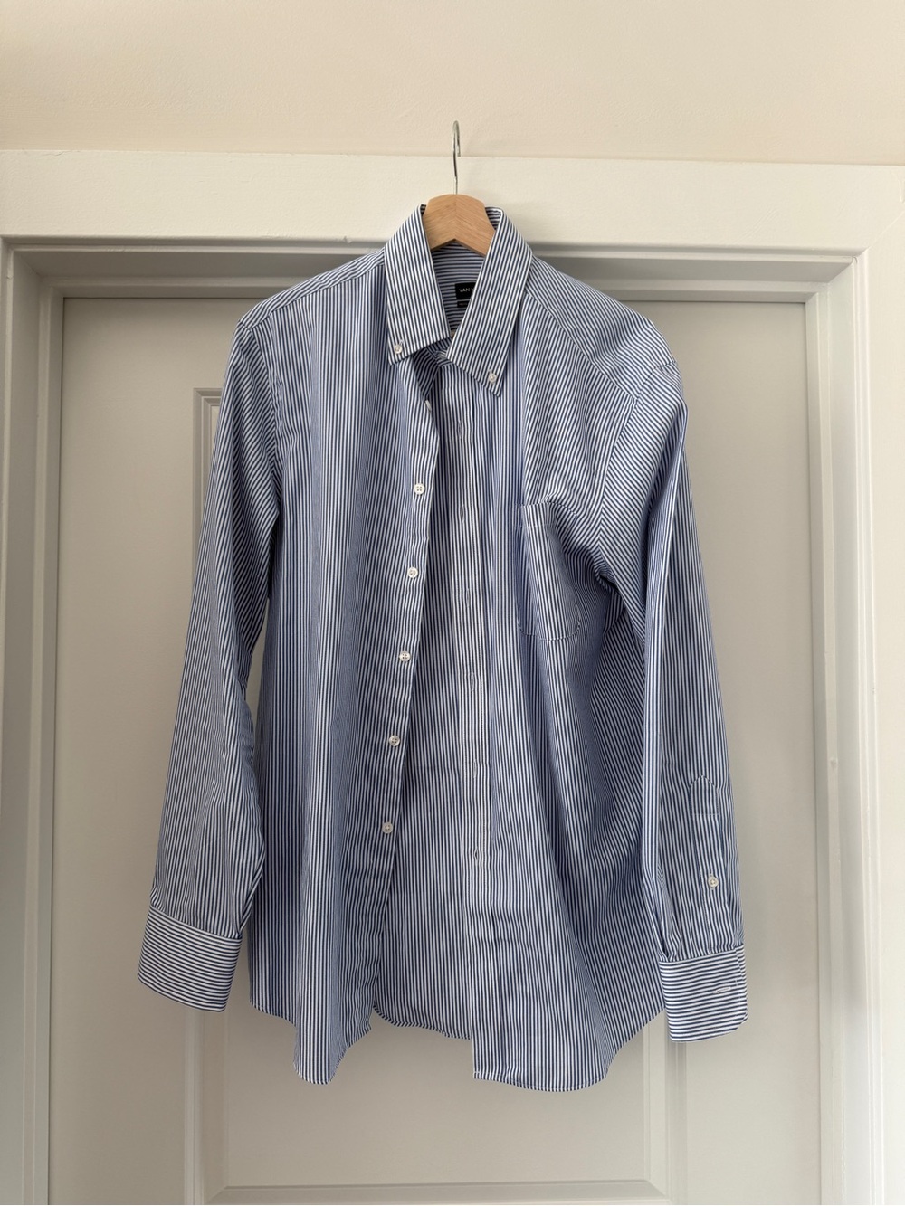 Van Heusen Blue and White Striped Dress Shirt